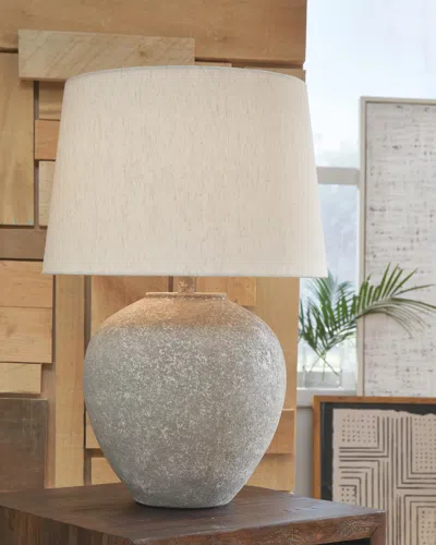 Ashley Dreward Table Lamp In Distressed Gray