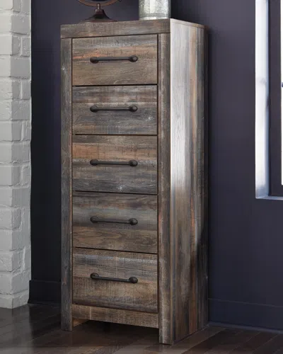 Ashley Drystan 5 Drawer Narrow Chest In Multi