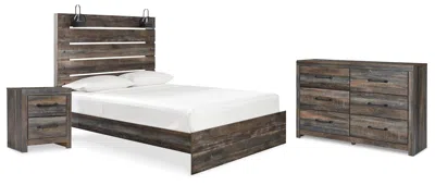Ashley Drystan Queen Panel Bed With Dresser And Nightstand In Multi