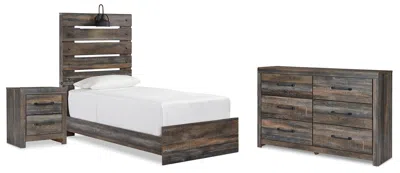 Ashley Drystan Twin Panel Bed With Dresser And Nightstand In Multi
