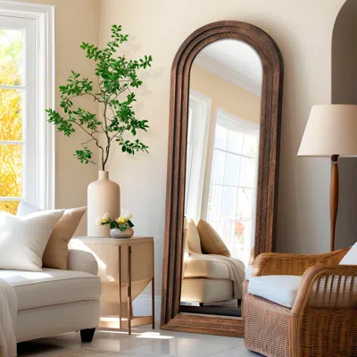 Ashley Dulcea 64" Classic Arched Framed Mirror In Brown