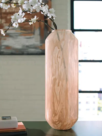 Ashley Dushby Tall Vase In Blush Pink