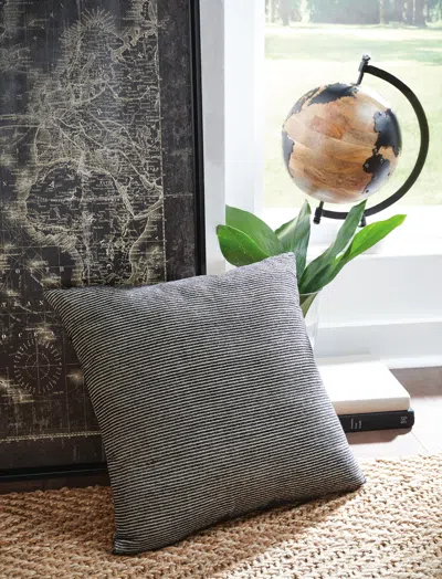Ashley Edelmont Pillow In Black/linen