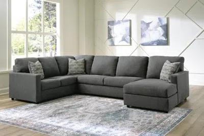 Ashley Edenfield 3-piece Sectional With Chaise In Charcoal