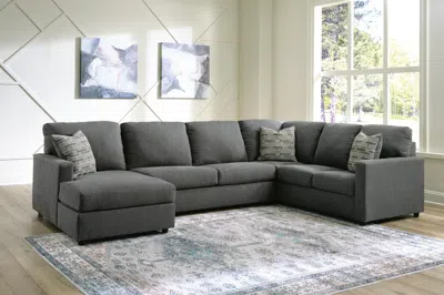Ashley Edenfield 3-piece Sectional With Chaise In Charcoal