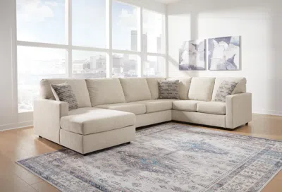 Ashley Edenfield 3-piece Sectional With Chaise In Linen