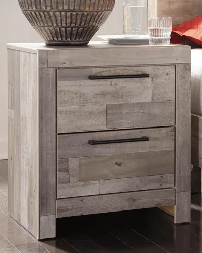 Ashley Effie 22" 2 Drawer Charging Nightstand In Whitewash