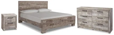 Ashley Effie King Panel Bed With Dresser And Nightstand In Whitewash