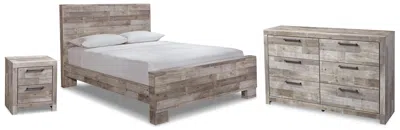 Ashley Effie Queen Panel Bed With Dresser And Nightstand In Whitewash