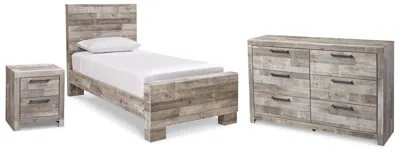 Ashley Effie Twin Panel Bed With Dresser And Nightstand In Whitewash