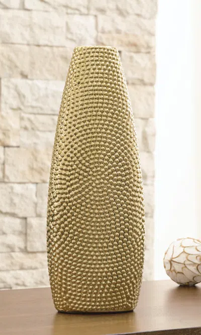 Ashley Efim Vase In Gold Finish
