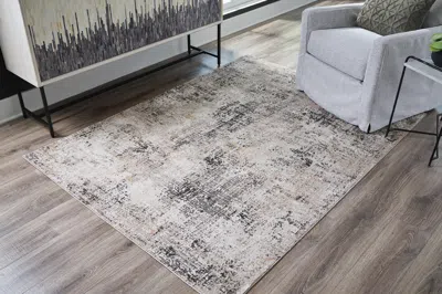 Ashley Elaning 5' X 7' Rug In Black/gray/cream