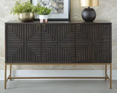Ashley Elinmore Accent Cabinet In Brown/gold Finish