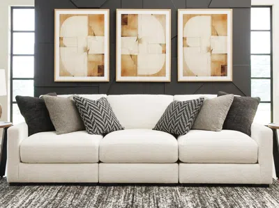 Ashley Elissa Court 3-piece Next-gen Nuvella™ Performance Fabric Modular Sofa In Vanilla