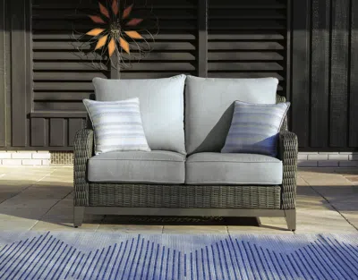Ashley Elite Park Outdoor Loveseat In Gray