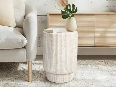 Ashley Empire Art Direct Elysian Union Accent Side Table In Beige