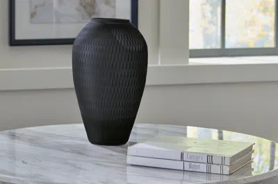 Ashley Etney Glass Large Vase In Slate