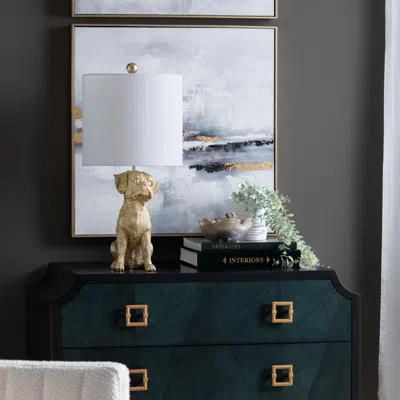 Ashley Evolution Boxer Dog Table Lamp In Gold