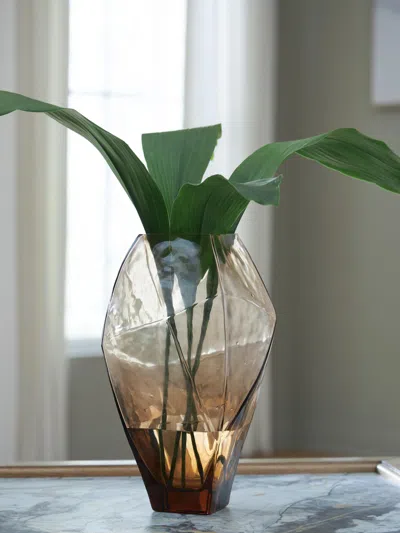 Ashley Ewart Brown Glass Vase In Light Brown
