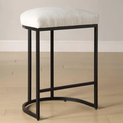 Ashley Exalted Living Counter Height Solid Bar Stool In White