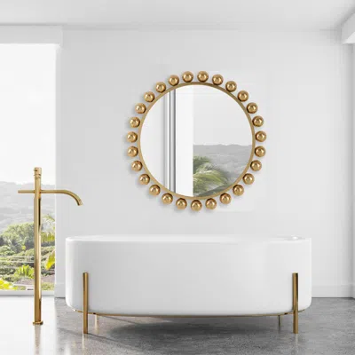 Ashley Exalted Living Hemispheres Round Mirror In Gold