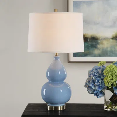 Ashley Exalted Living Illuminate Table Lamp In Light Blue