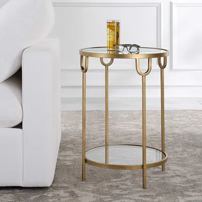 Ashley Exalted Living Side Table In Gold