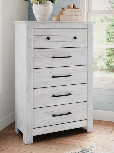 Ashley Fenderport 5 Drawer Chest Of Drawers In Whitewash