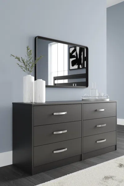 Ashley Finch 6 Drawer Dresser In Black