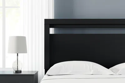 Ashley Finch Queen Panel Headboard In Black