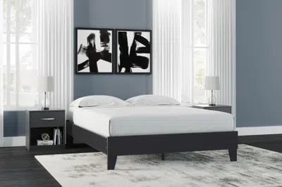 Ashley Finch Queen Platform Bed In Black
