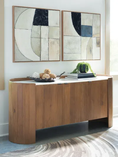 Ashley Fitzroy Accent Cabinet In Brown/white