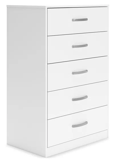 Ashley Flannia 5 Drawer Chest Of Drawers In White