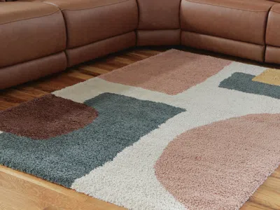Ashley Flynnwick 8' X 10' Rug In Cream/pink/gray