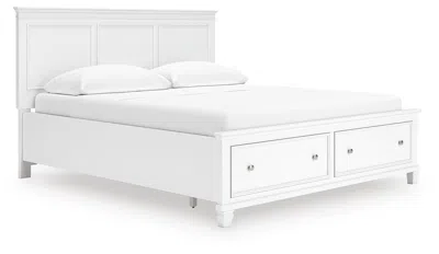 Ashley Fortman California King Panel Storage Bed In White