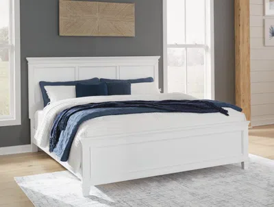 Ashley Fortman King Panel Bed In White