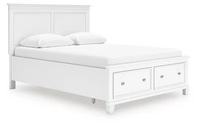 Ashley Fortman Queen Panel Storage Bed In White