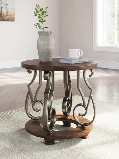 Ashley Frallyn End Table In Dark Brown