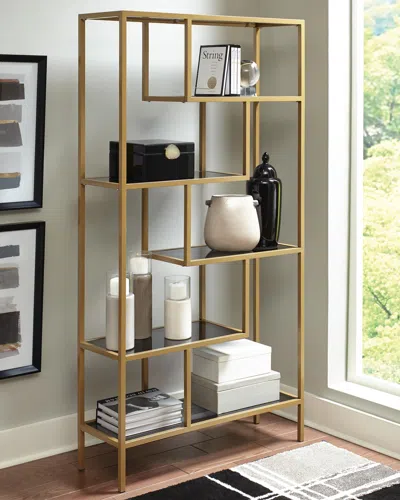 Ashley Frankwell 70" Bookcase In Gold Finish