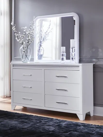 Ashley Frostlyn 6 Drawer Dresser And Mirror In White