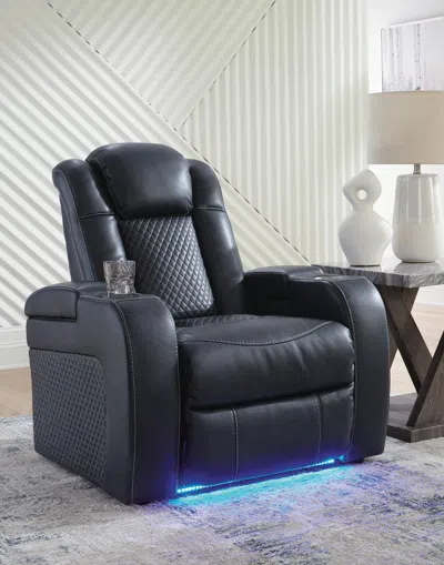 Ashley Fyne-dyme Dual Power Recliner In Sapphire