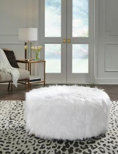 Ashley Galice Oversized Accent Ottoman In White