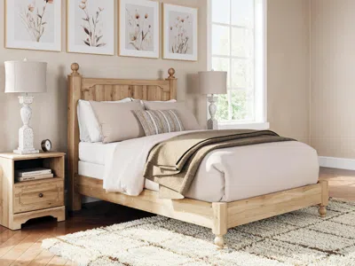 Ashley Galletyn Full Panel Bed In Warm Brown