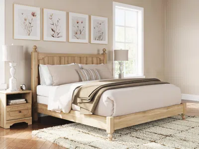 Ashley Galletyn King Panel Bed In Warm Brown