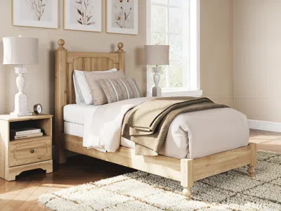 Ashley Galletyn Twin Panel Bed In Warm Brown