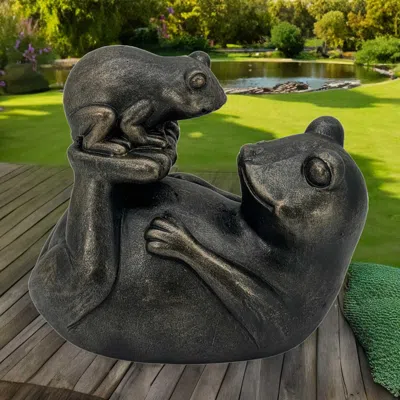 Ashley Galt International Frog Garden Statue In Copper