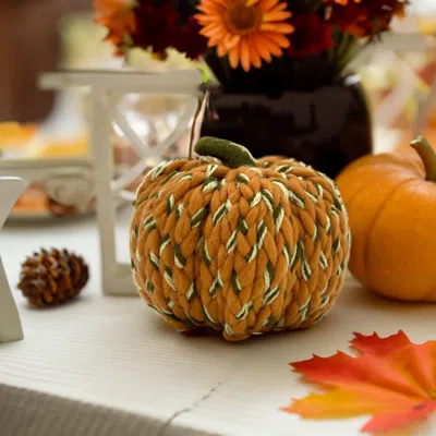 Ashley Galt International Plush Pumpkin Decor In Orange
