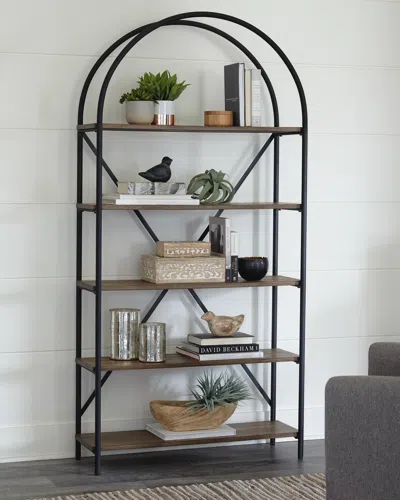 Ashley Galtbury 72" Bookcase In Brown/black