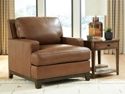 Ashley Gambellara Leather Chair Leather In Amber