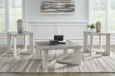 Ashley Garnilly Table (set Of 3) In Whitewash